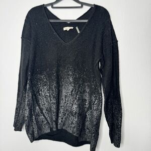 Rebecca Taylor Black and Gray Gradient Sweater